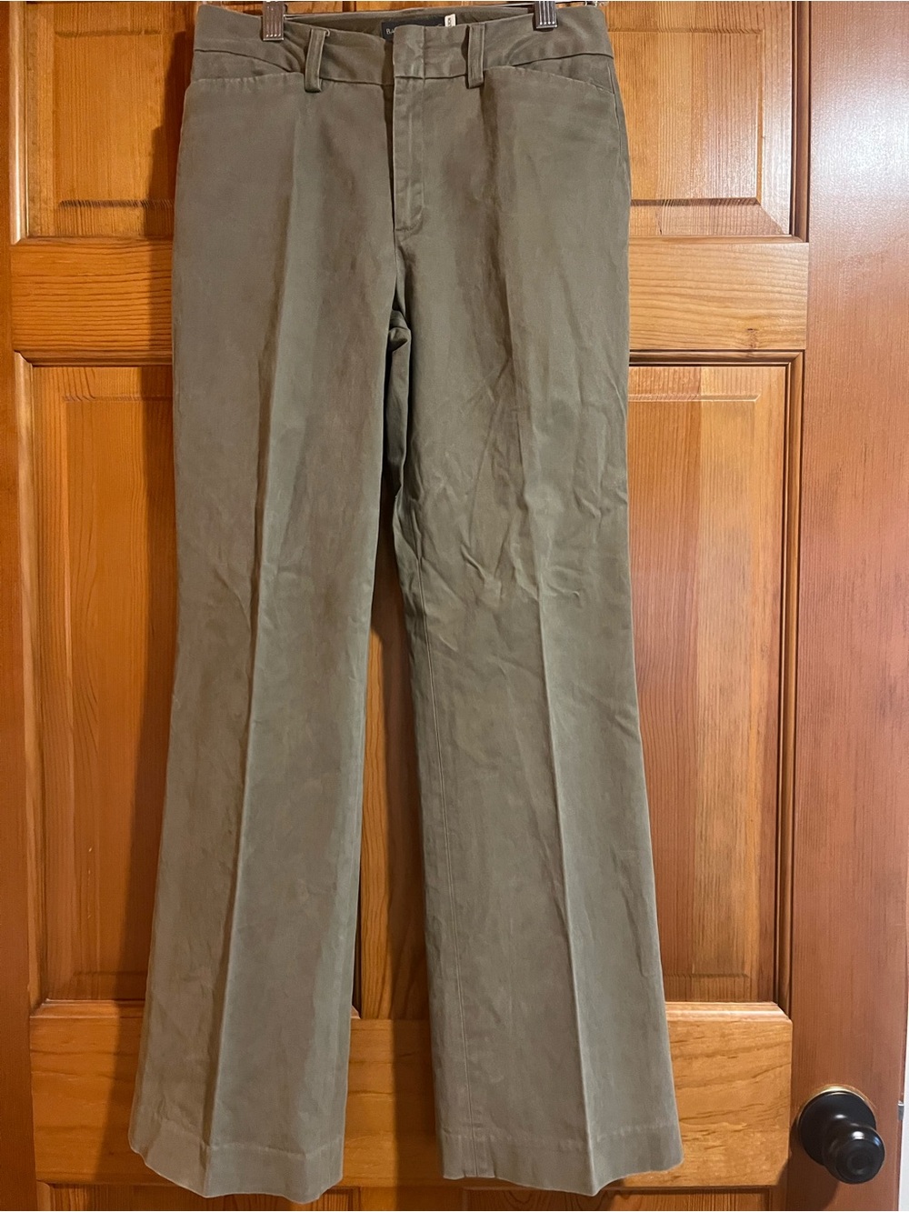 Banana Republic Harrison Olive Green Stretch Flare Trouser Pants Size 4